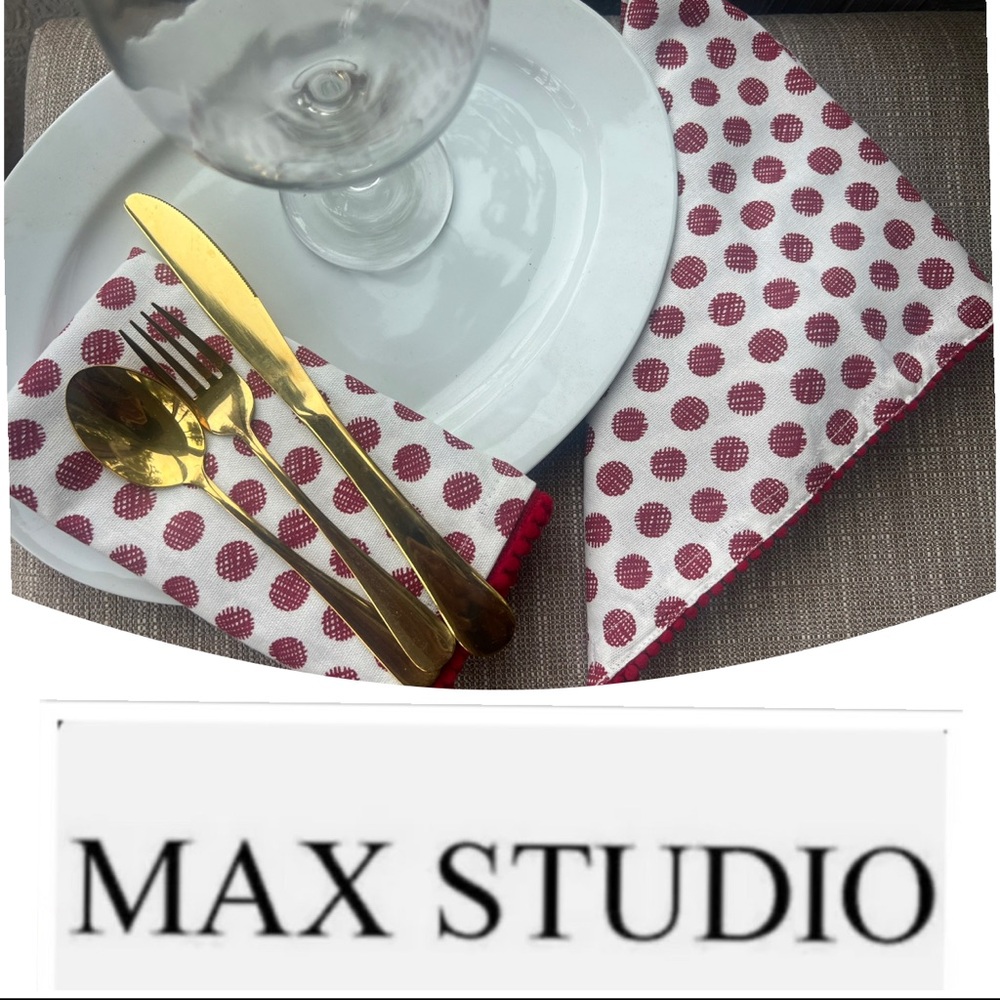 Max Studio Home Polka Dot Party Of Two Linen Set